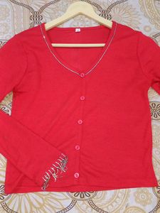 Rhinestones Studded Ribbed Top