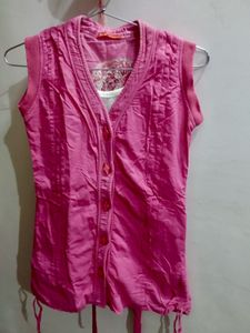 Pink Sleeveless Top