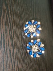 2 In 1 Designer Blue Stone Ear Rings