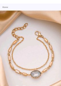 Anti-Tarnish Charming Blue Stone Hand Bracelet