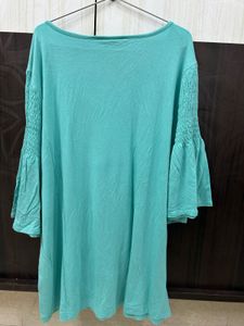 Teal Bell Sleeve Top
