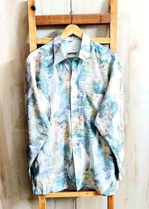 See Green Printed Shirt Size-44-46