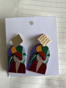 Portrait Of A Woman Hammered Drop Earrings