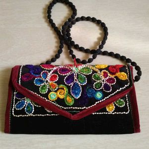 Embroidery Sling Handbag