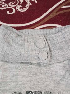 Grey Fashion Print knit top