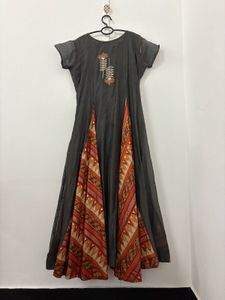 Raw Silk Ethnic Gown