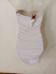 STUD&amp;SEQUIN BUSTIER BODYCON
