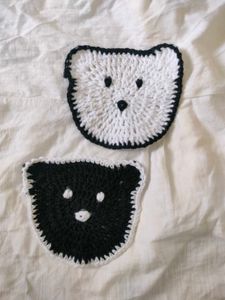 cute bear crochet coasters combo