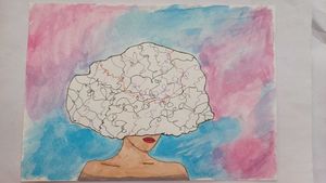 Abstract Woman Watercolor Painting- 1 sheet