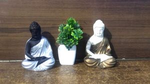 2 Piece Buddha Statue Set