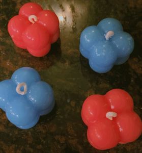 Pink And Blue Bubble Candles (Set of 4)
