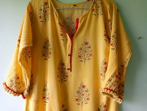 Sale Price Slashed..Yellow Cotton Kurta Combo