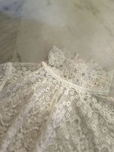 White Embroidered Lace High Neck Top