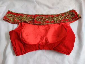 Offshoulder Backless Moti Work Blouse