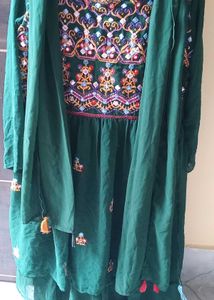 Embroidered Green Dress