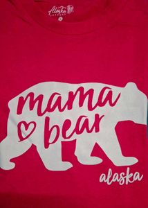 Hot Pink &#34;Mama Bear&#34; Alaska Graphic T-Shirt