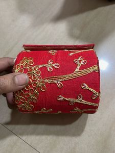 Red Embroidered Pouch