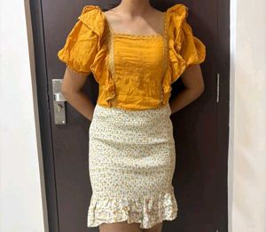 Set Of Cute Top And Skirt