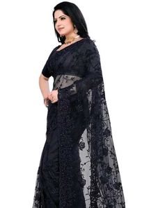 Black Net Saree For Party