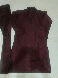 Maroon Color Kurtas Set With Dhoti Pant