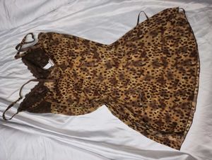 Tiger Leopard Print Y2k Retro Lace Dress Top