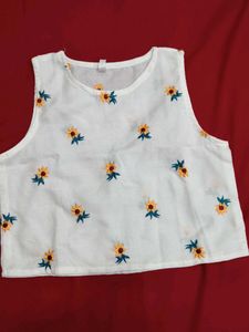 Sunflower Embroidered Top