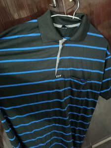 Smart striped Black n Blue Tshirt