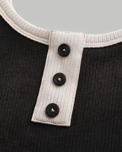 Ribbed Button Tank Top