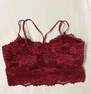 Wine Red Lace Bralette - Never Worn