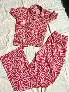 Red Zebra Print Co-ord Set