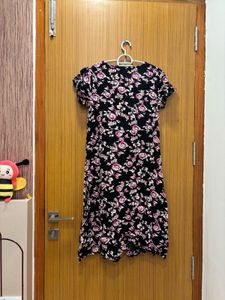 “Fig” Floral Black Dress