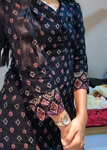 Black Printed Kurta