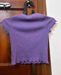 Purple Ribbed Top