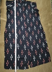 Black Ikkat Print Kurta