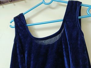 Velvet Front Slit Dress