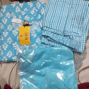 Blue Floral Print Kurti