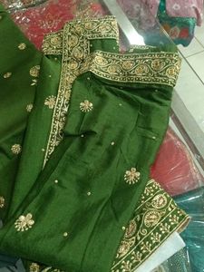 Green &amp; Gold Embroidered Salwar Kameez