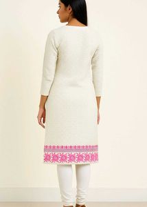Elegant Embroidered Tunic Dress🤍🤍