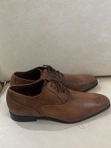 MANZ Executive Brown Leather Dress Shoes