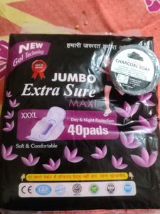jumbo extra sure xxxl sanitary pads and chatcoal soap for @tanvi_nakul