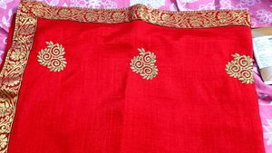 Red Embroidered Saree