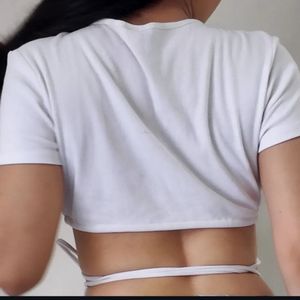 H&amp;M Tie Detail Top
