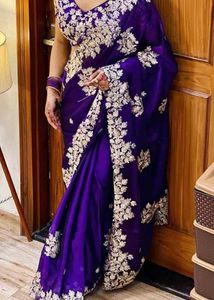 Silk Embroidery Saree With Stitch Blouse