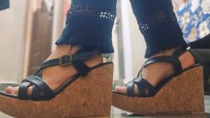Black Platform Wedge Sandals