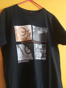 Graphic Print Black T-Shirt