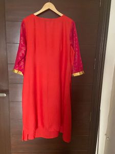 Elegant Pink &amp; Orange Layered kurta (xl)