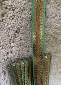 Light Green Designer Sequin Lace 9 Meter Full Roll