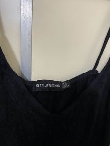 Women Black V Neck Dress