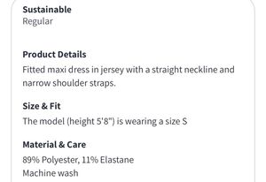 H&amp;M black Maxi Slip Dress worn once