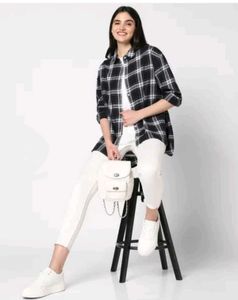 Black Shirts for Women Plaid Flannel Shirt